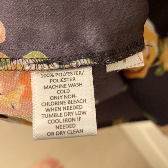 Loft SP Gray Floral Print Long Sleeve Shift Dress - Picture 6 of 9